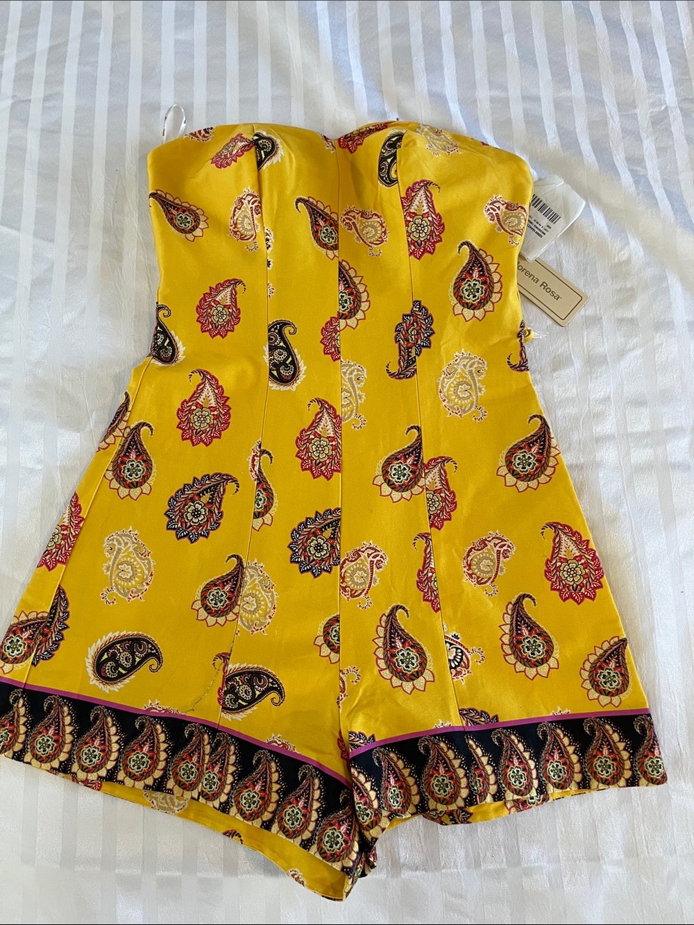 NWT Morena Rosa  Paisley Strapless Romper